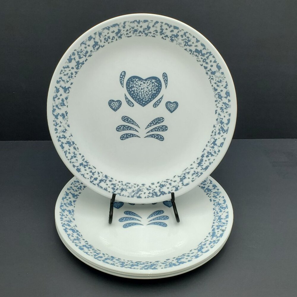 Corelle Blue Hearts Dinner Plates Corning White Plates Blue Heart Stencil Sponge